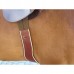 Podbřišník  kožený k upenění sedla pro koně dvoubarevný hnědý s bílou pospulkou  a velikosti 135cm